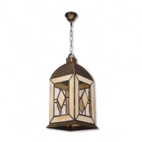 Distribuidor - Lâmpadas Diversas | Colgantes Rustica | FAROL GRANDE CALIFA 3XE27 ORO VIEJO/BEIS REGX33X33 CM Ref: 005993715